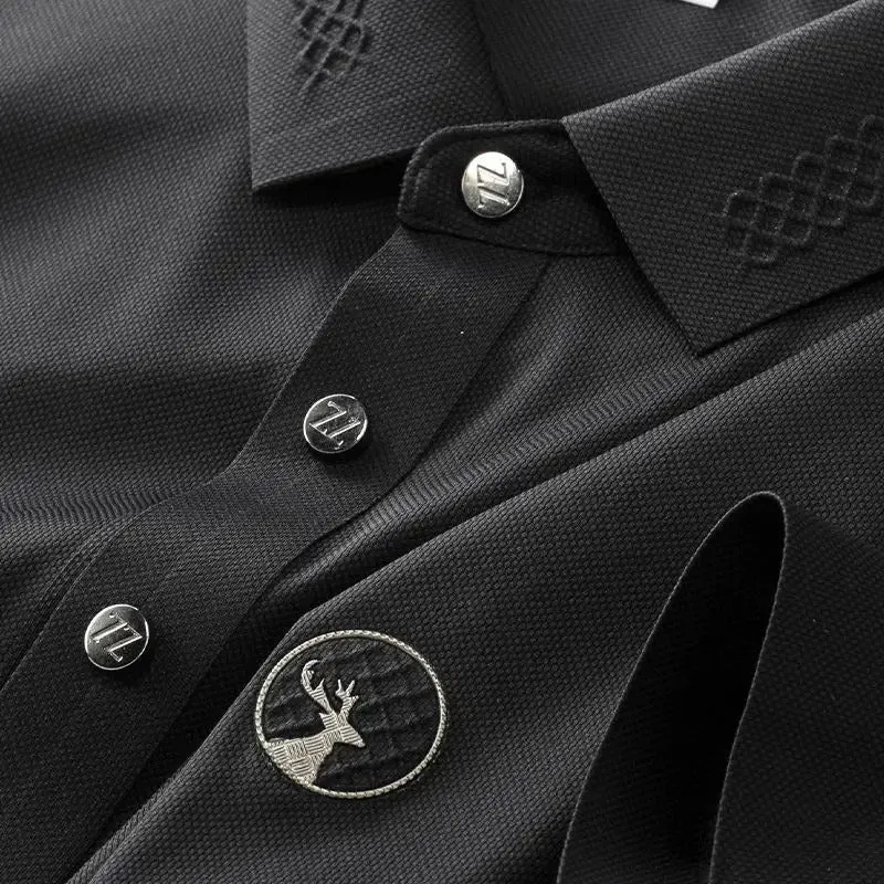 Vintage Honeycomb Crisp Textured Polo T-Shirts