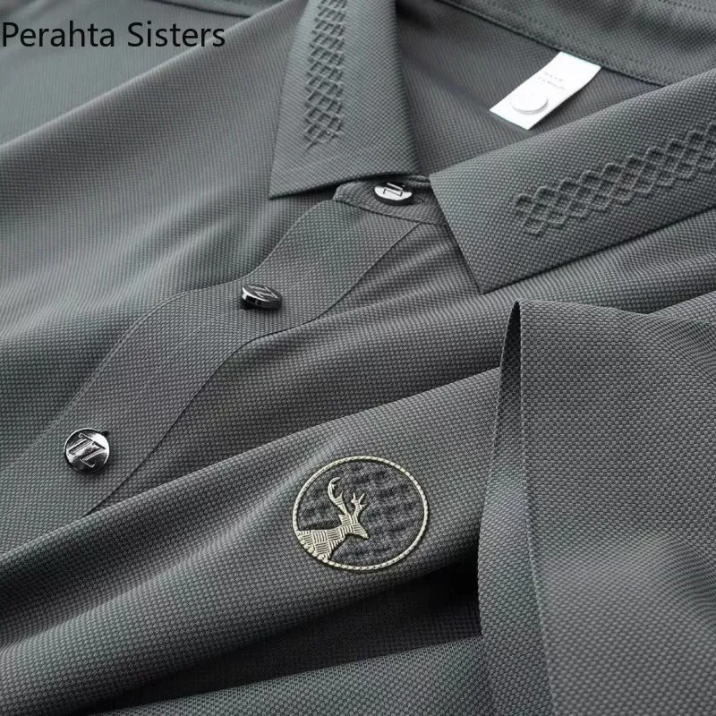 Vintage Honeycomb Crisp Textured Polo T-Shirts