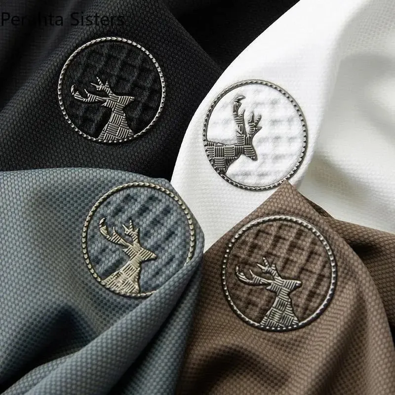 Vintage Honeycomb Crisp Textured Polo T-Shirts