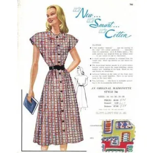 Vintage Maisonette Fabric Swatch 1940s 8x11 766