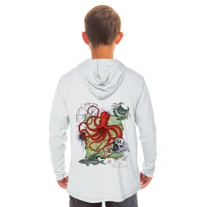 Vintage Octopus Collage Color Youth Solar Hoodie