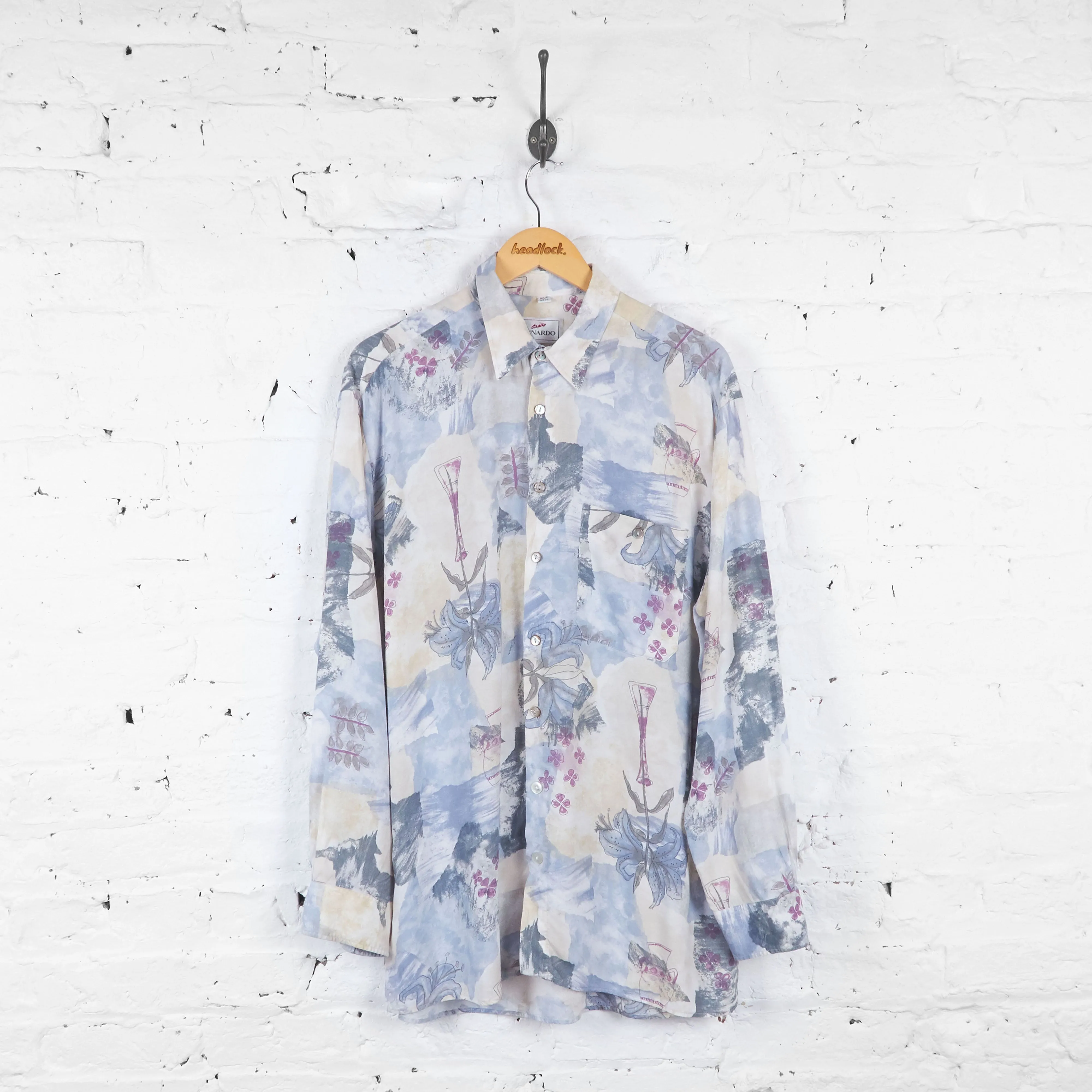 Vintage Pattern Shirt - Blue - L