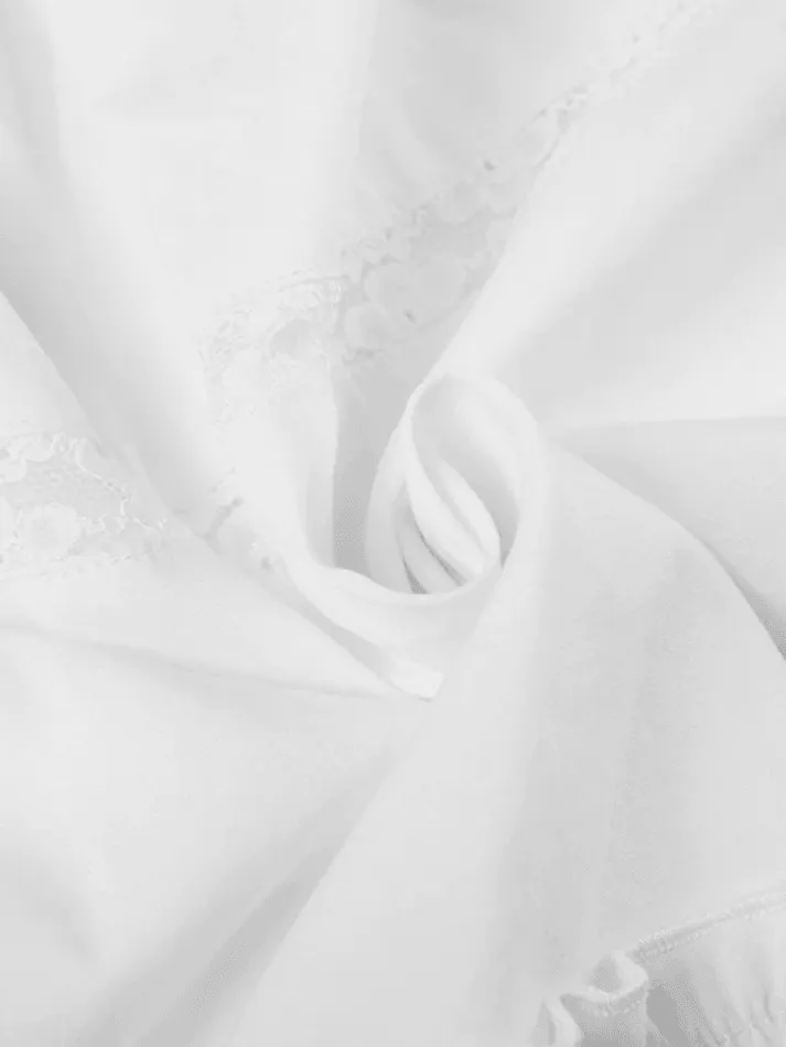 Vintage White Slit Midi Skirt