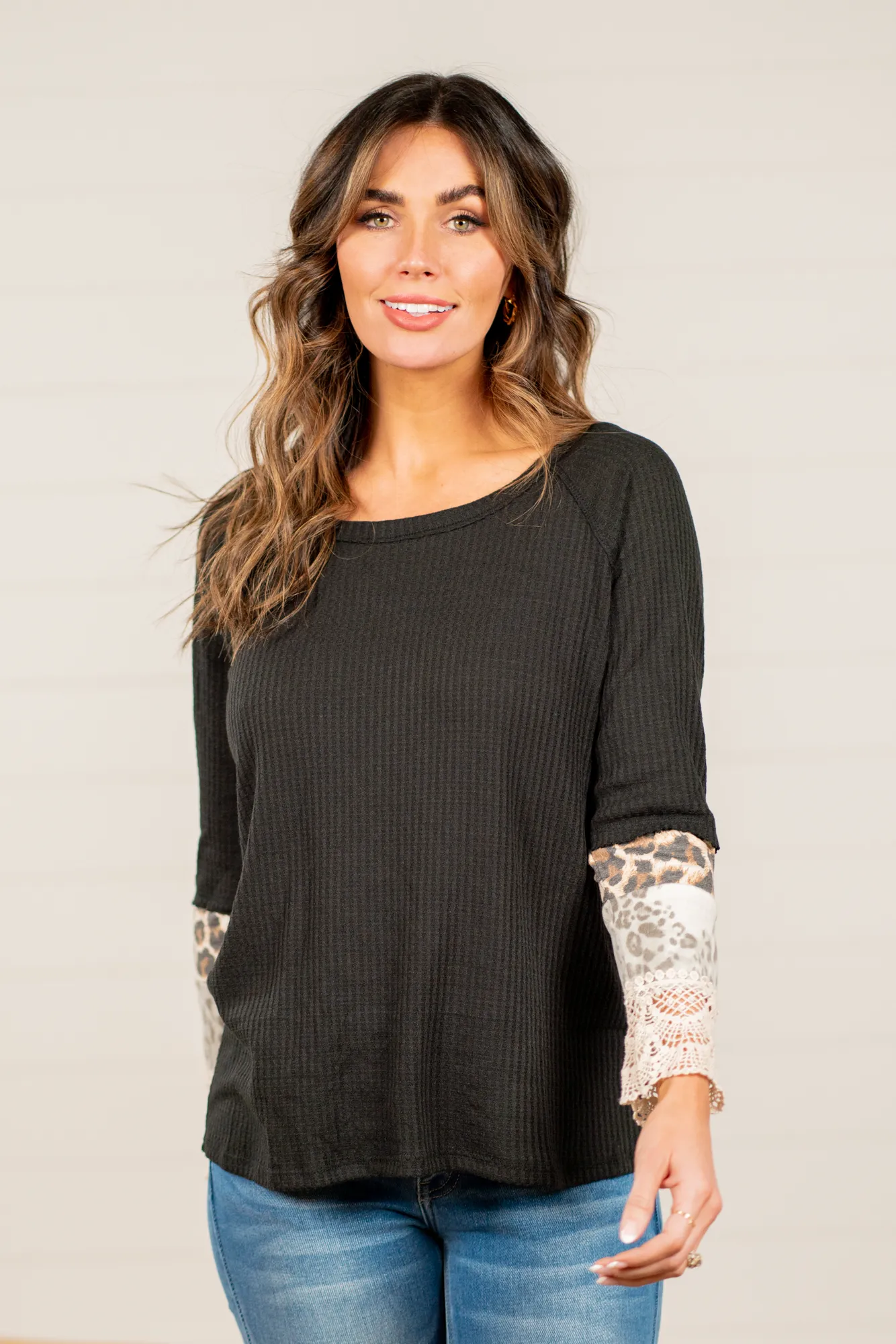 Waffle Knit Crochet Lace Cuff Band