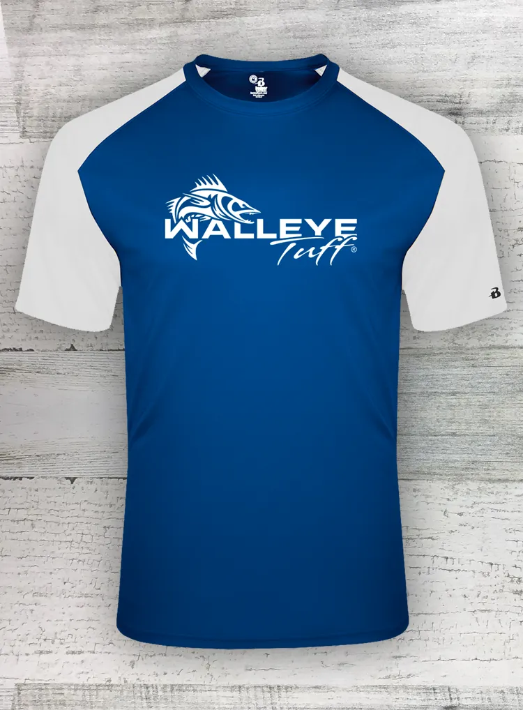 Walleye Tuff - Sport Series - Royal Blue/White - Break Out Short Sleeve Performance T-Shirt
