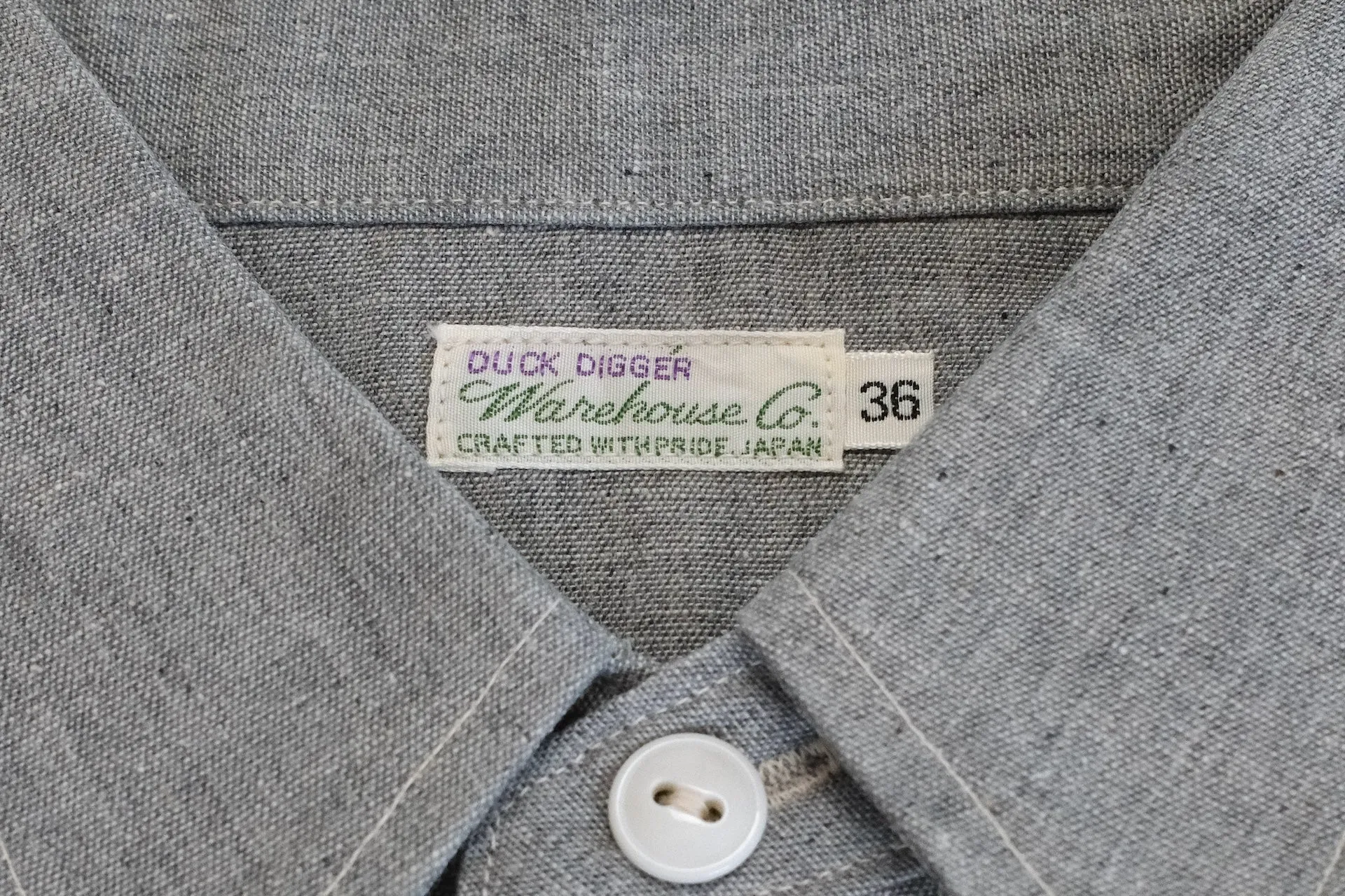 Warehouse Co. 8oz "Treton Steel" Selvage Chambray Worker Shirt (Heather Grey)