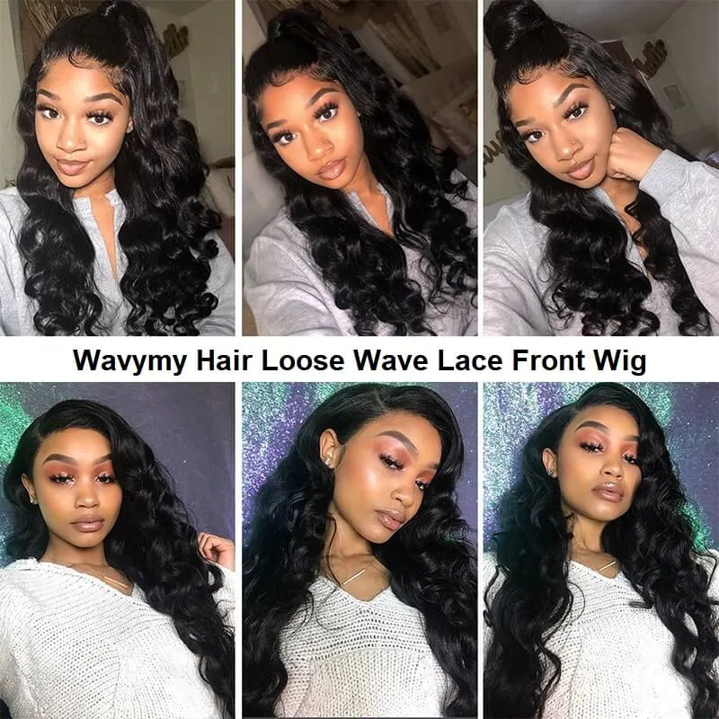Wavymy Loose Wave 13x4 HD Lace Front Wigs Virgin Human Hair Lace Frontal Wig Transparent Lace Wig