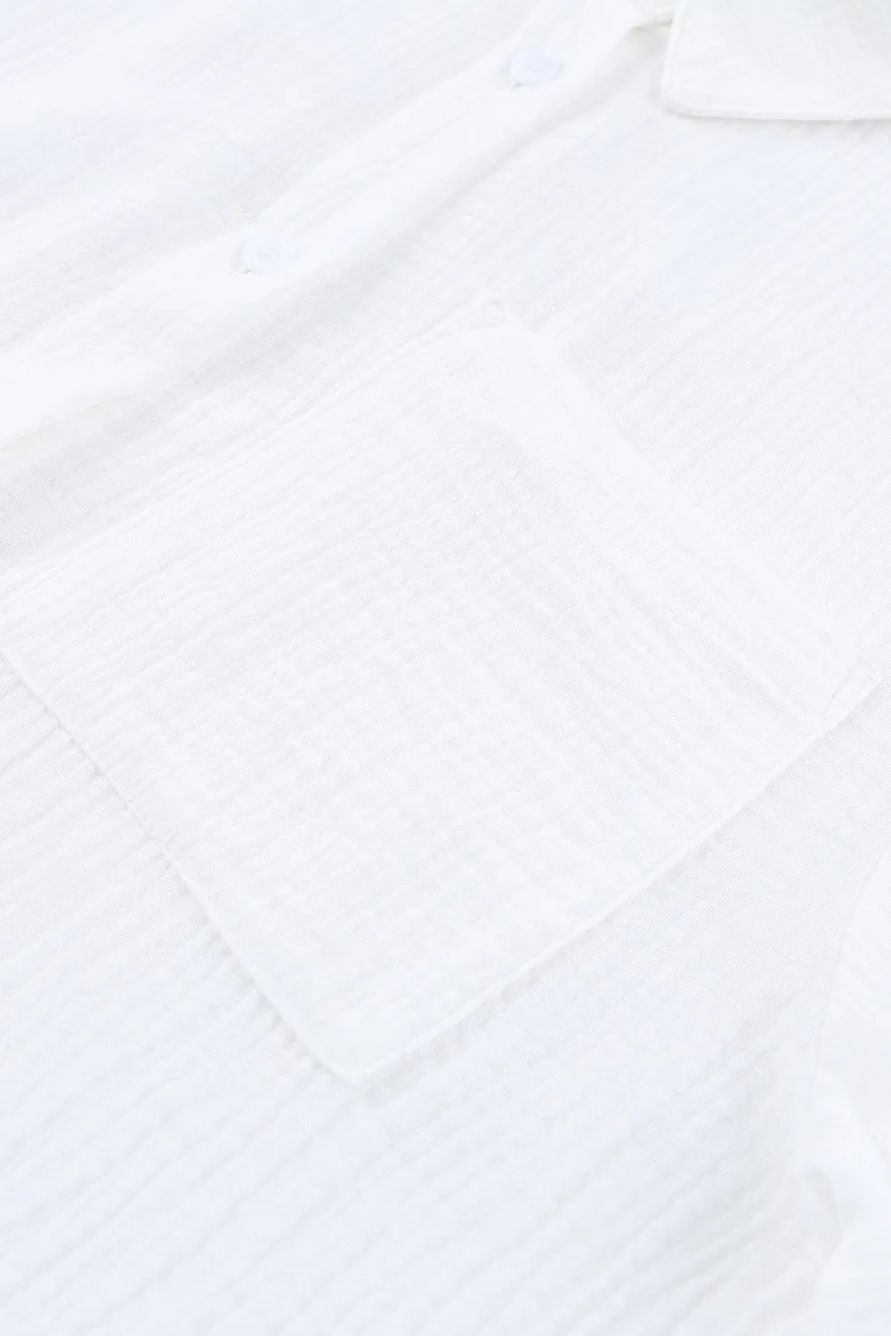 White Loose Fit Tunic Long Sleeve Shirt