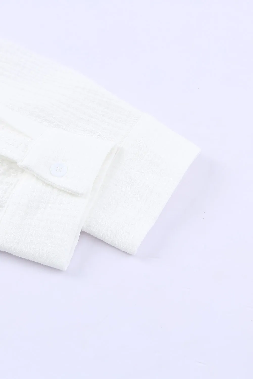 White Loose Fit Tunic Long Sleeve Shirt