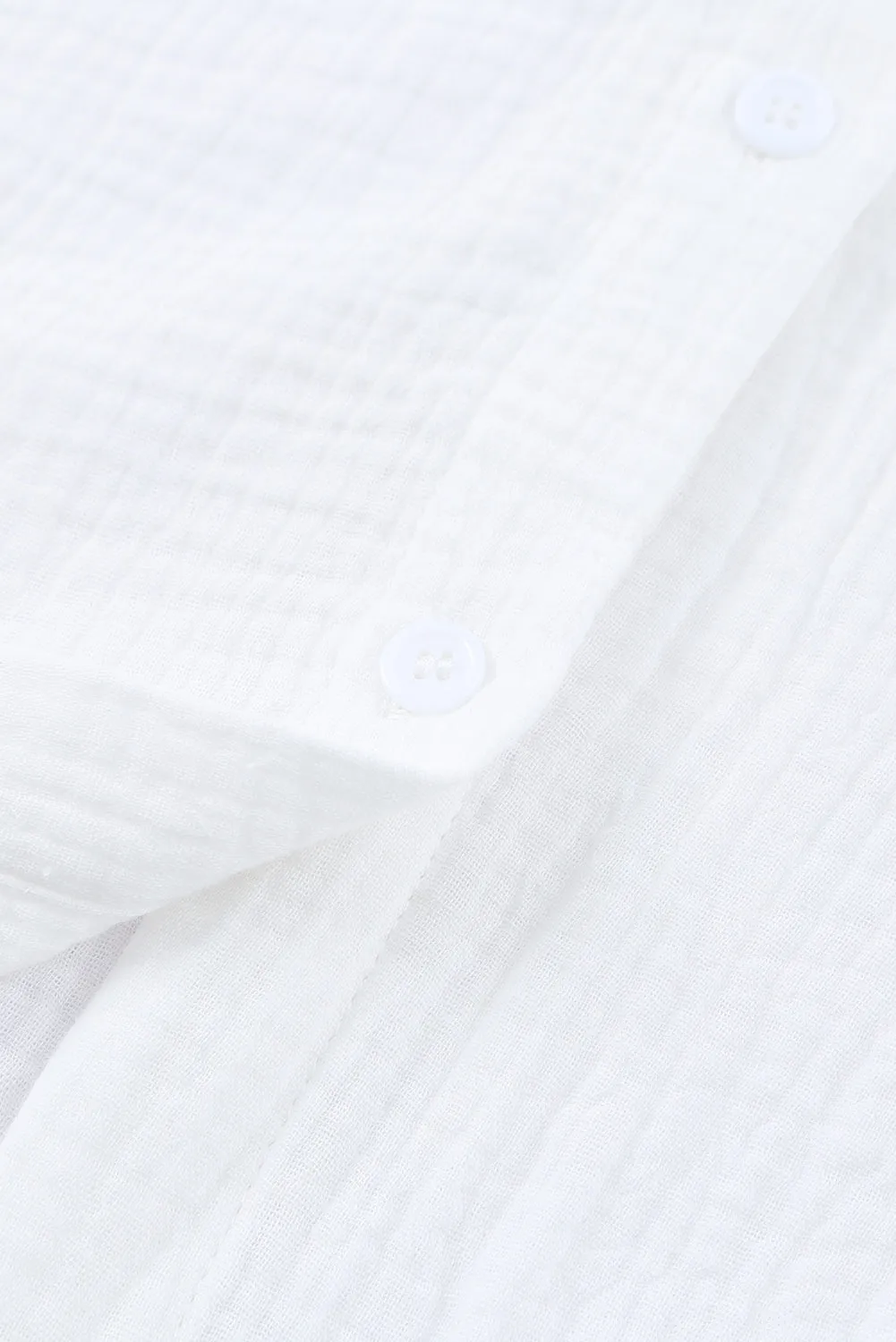 White Loose Fit Tunic Long Sleeve Shirt