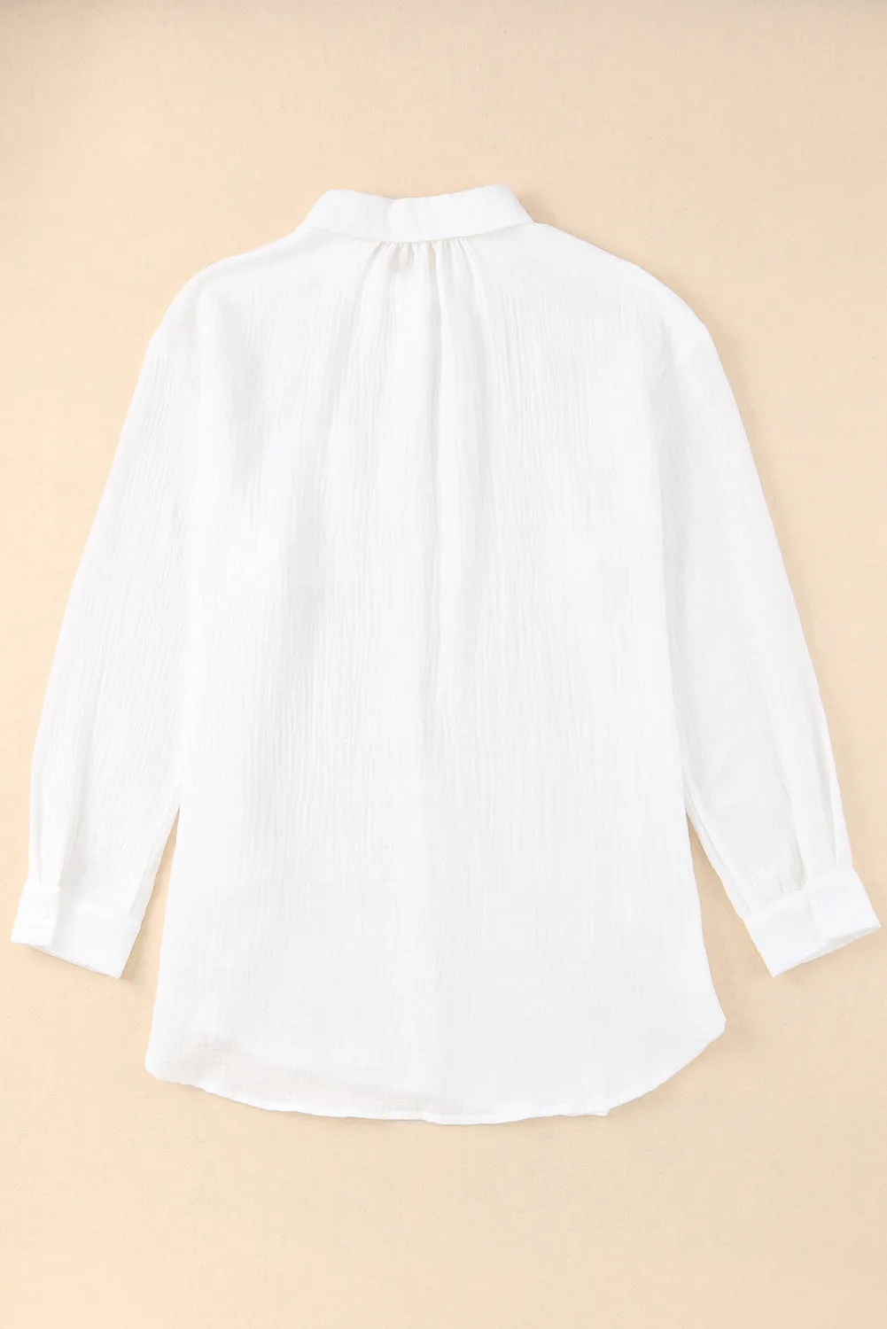 White Loose Fit Tunic Long Sleeve Shirt