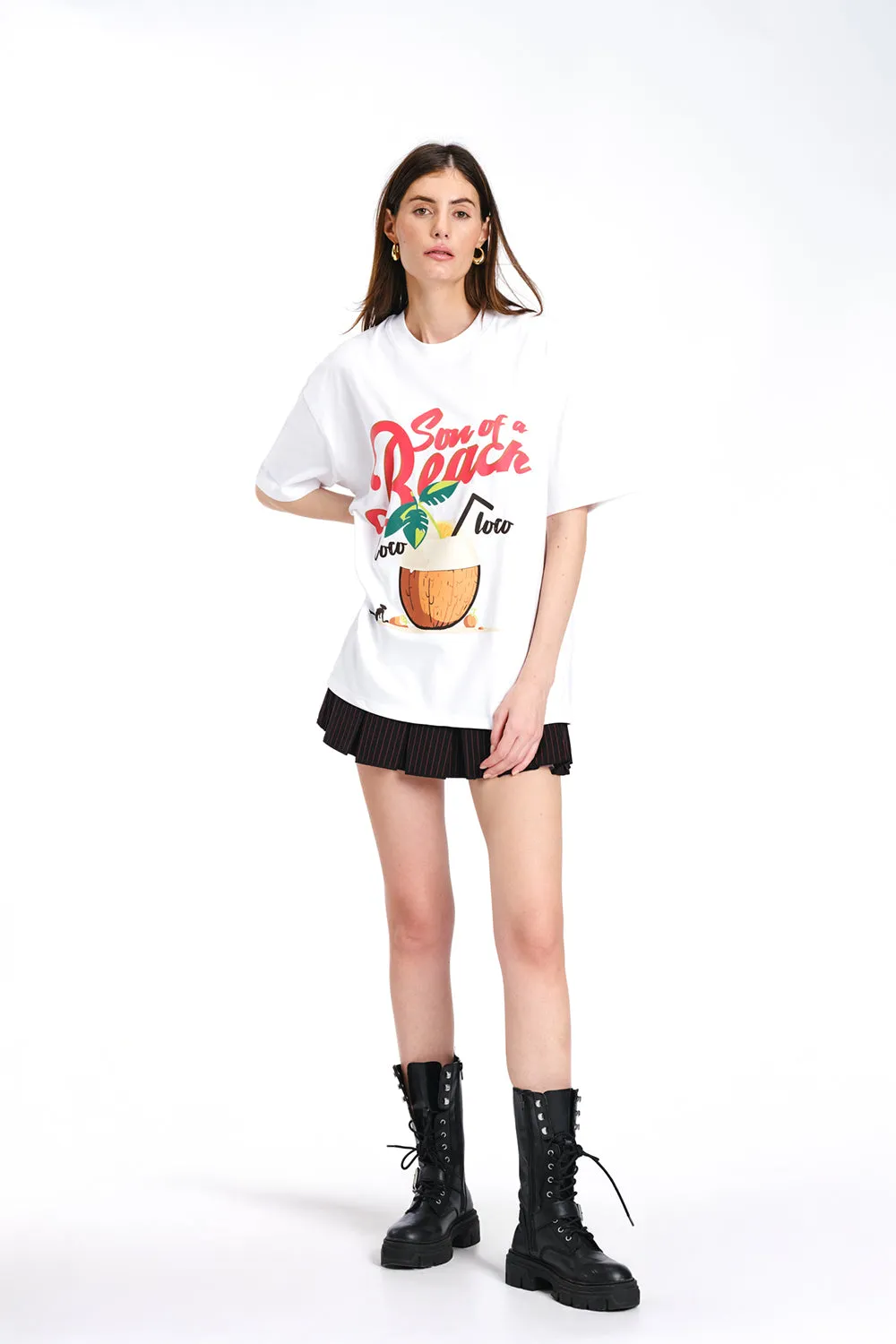 White Son Of A Beach Oversized T-shirt