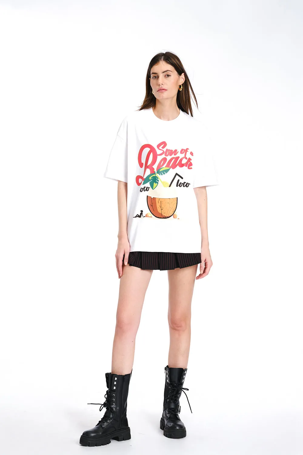 White Son Of A Beach Oversized T-shirt