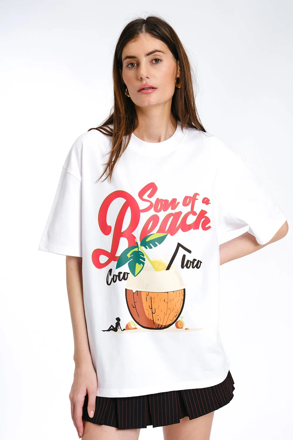 White Son Of A Beach Oversized T-shirt