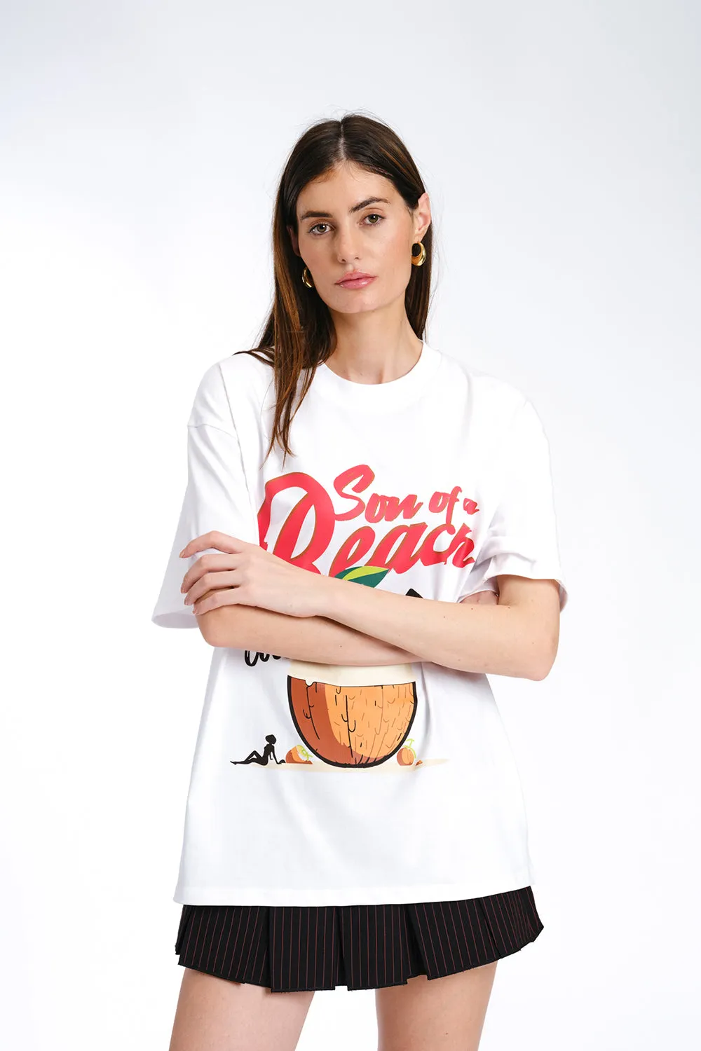 White Son Of A Beach Oversized T-shirt