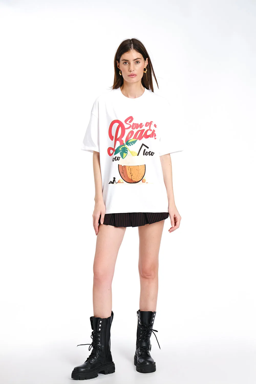 White Son Of A Beach Oversized T-shirt