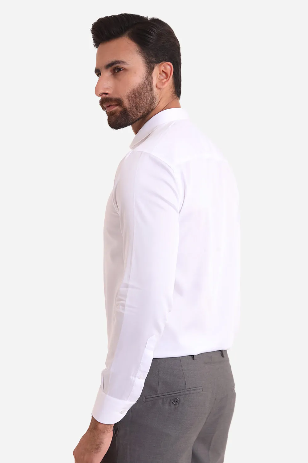 White Textured Dress Shirt SFT23062-WT