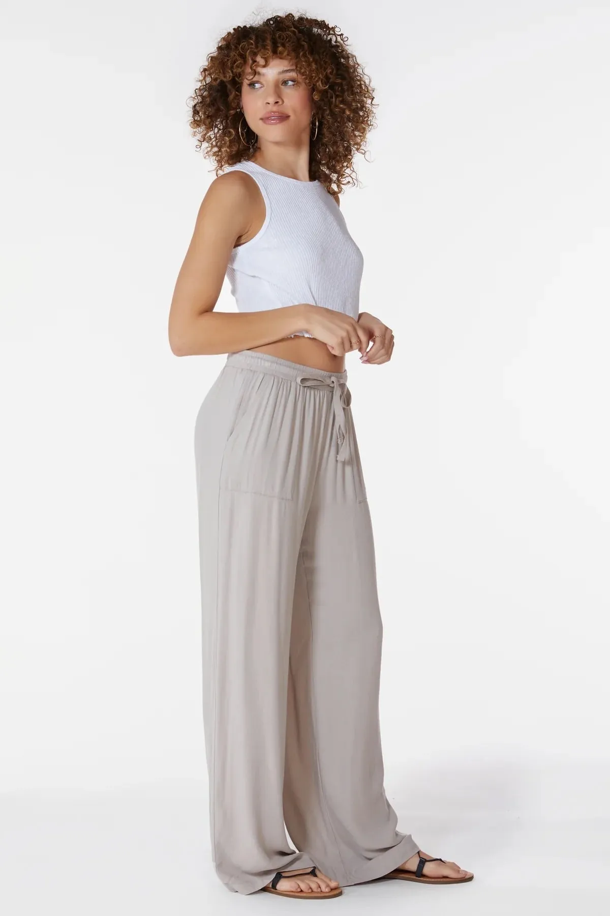 Wide Leg Pant Tan