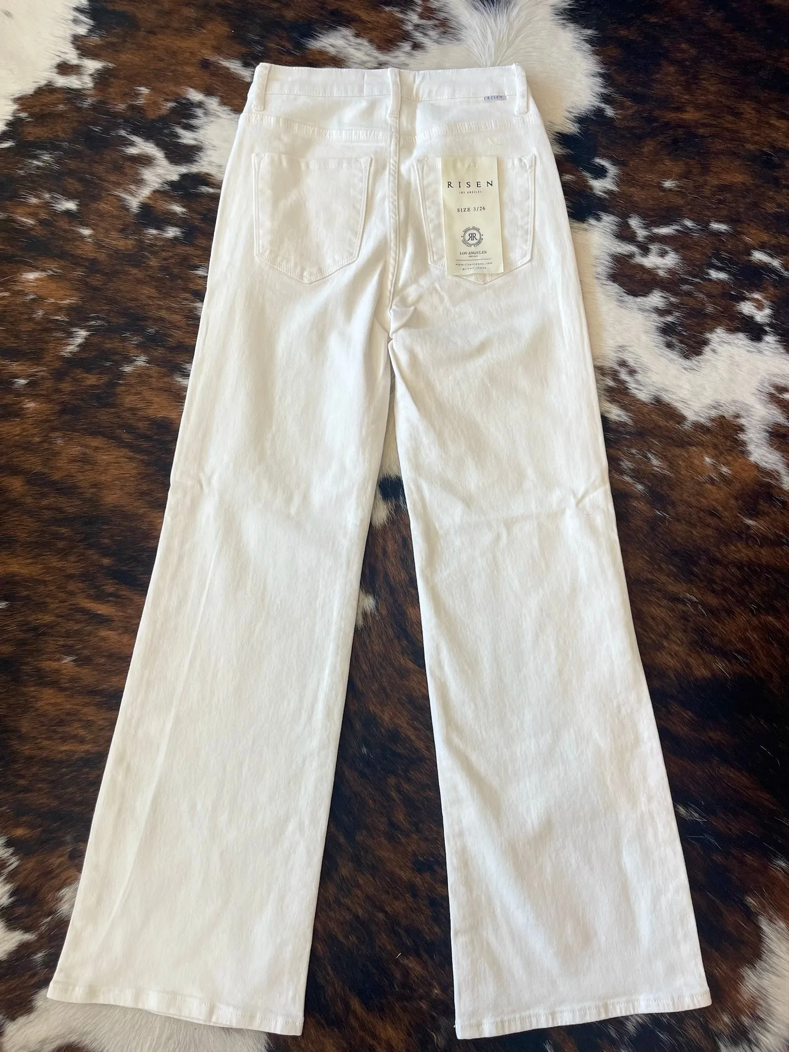 Winter Wishes White Wide Leg Risen Jeans