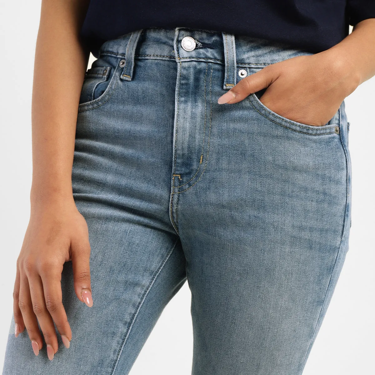 Women's 726 Blue Flared Fit Mid Rise Jeans