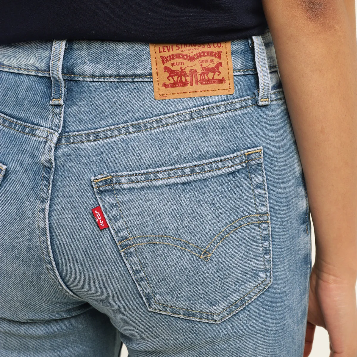 Women's 726 Blue Flared Fit Mid Rise Jeans