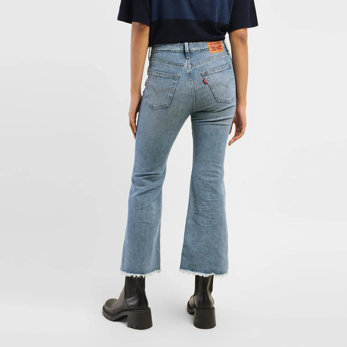 Women's 726 Blue Flared Fit Mid Rise Jeans