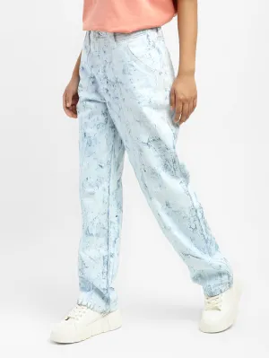 Women's Blue Loose Fit Mid Rise Jeans
