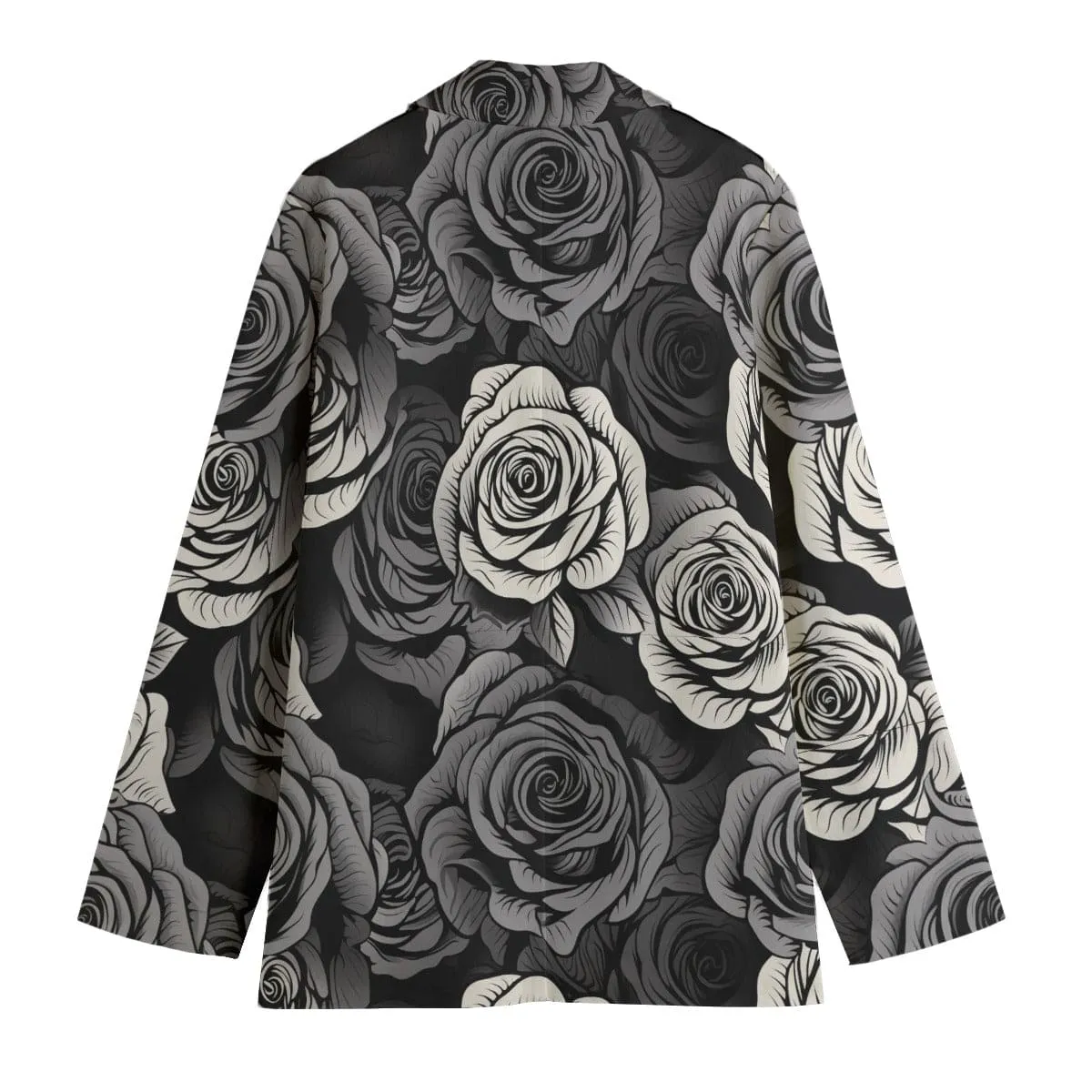 Women's Gothic Black Roses Leisure Blazer