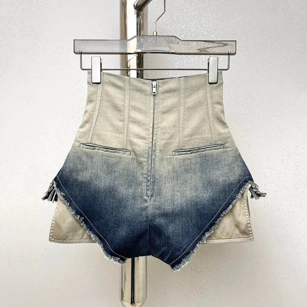 Women's High-Waisted Zipper Jeans