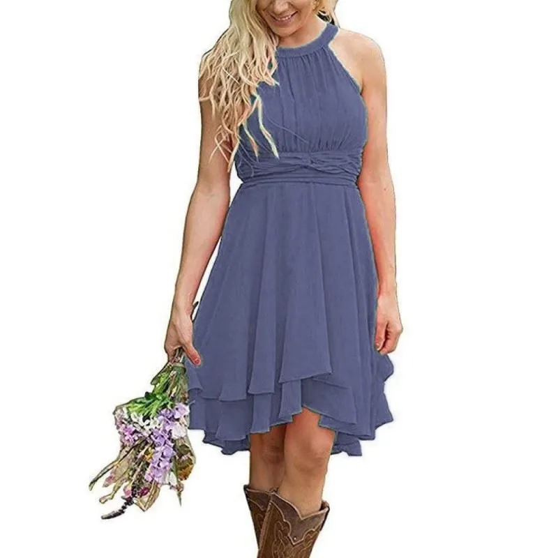 Women's Knee Length Country Bridesmaid Dress Western Wedding Guest Dress