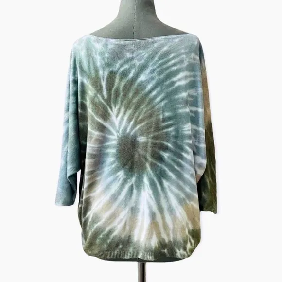 Women's Sweater GIGI MODA Floral Tie Dye Sweater Knit Sweater Kaftan Style Top