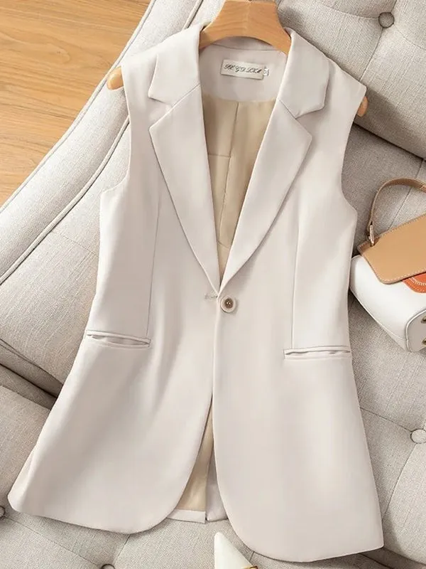 Women's Vest Jacket Sleeveless Blazer