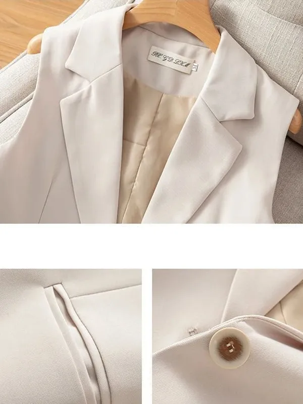 Women's Vest Jacket Sleeveless Blazer