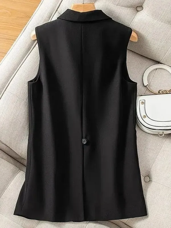 Women's Vest Jacket Sleeveless Blazer