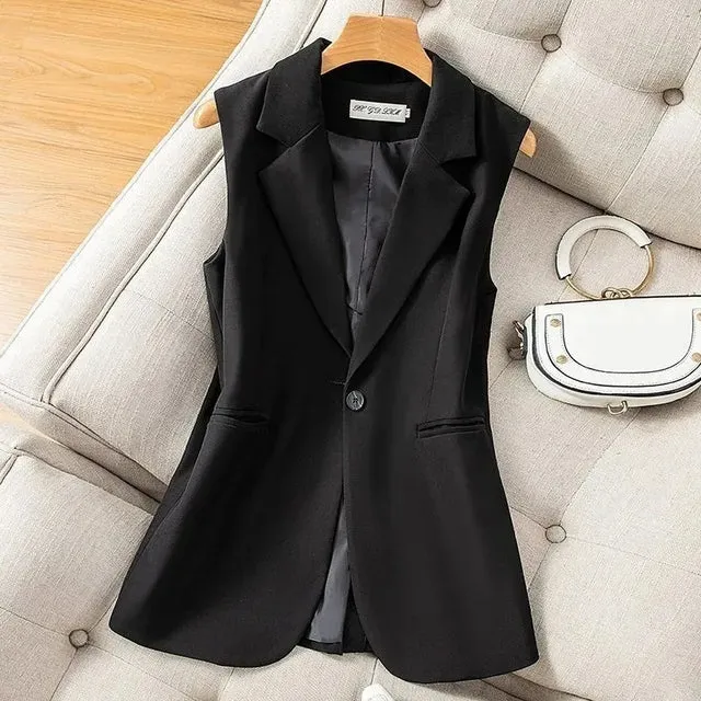 Women's Vest Jacket Sleeveless Blazer