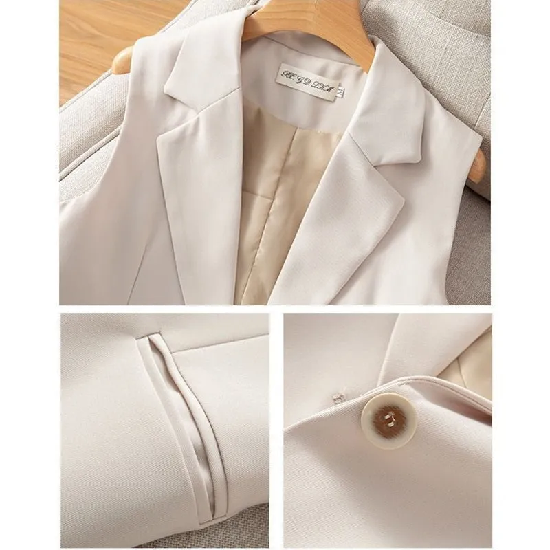 Women's Vest Jacket Sleeveless Blazer