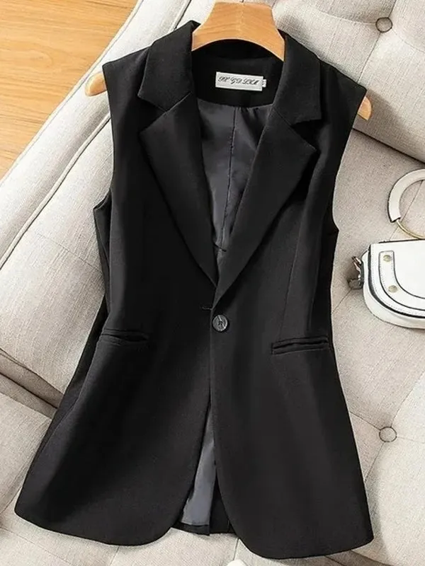 Women's Vest Jacket Sleeveless Blazer