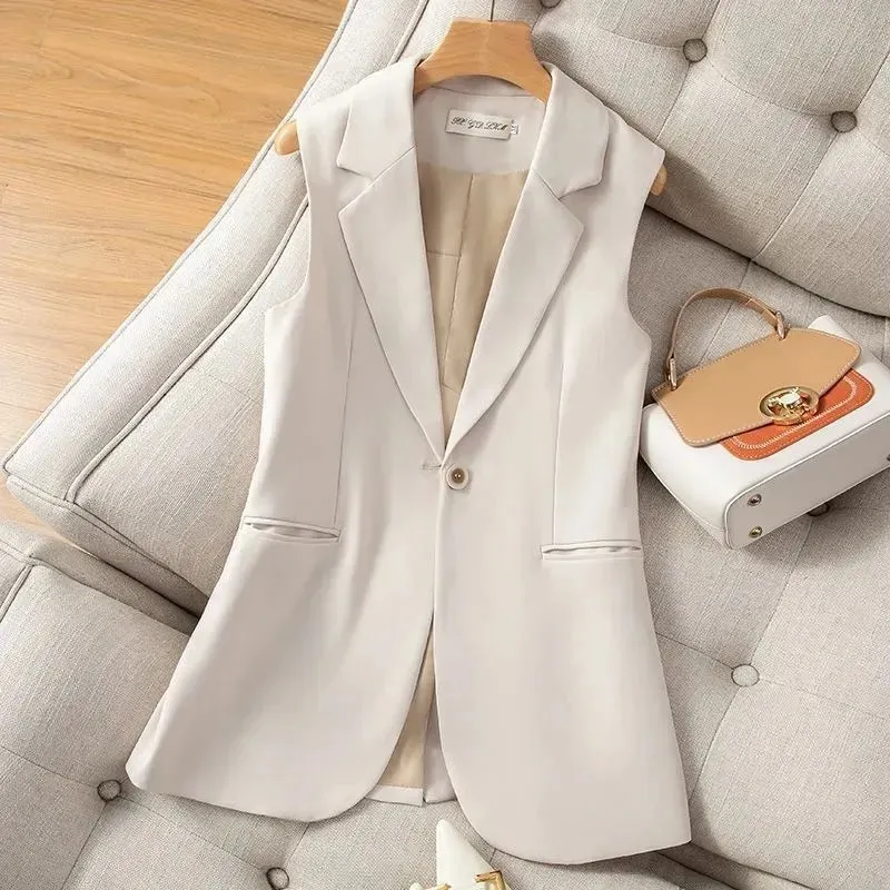 Women's Vest Jacket Sleeveless Blazer