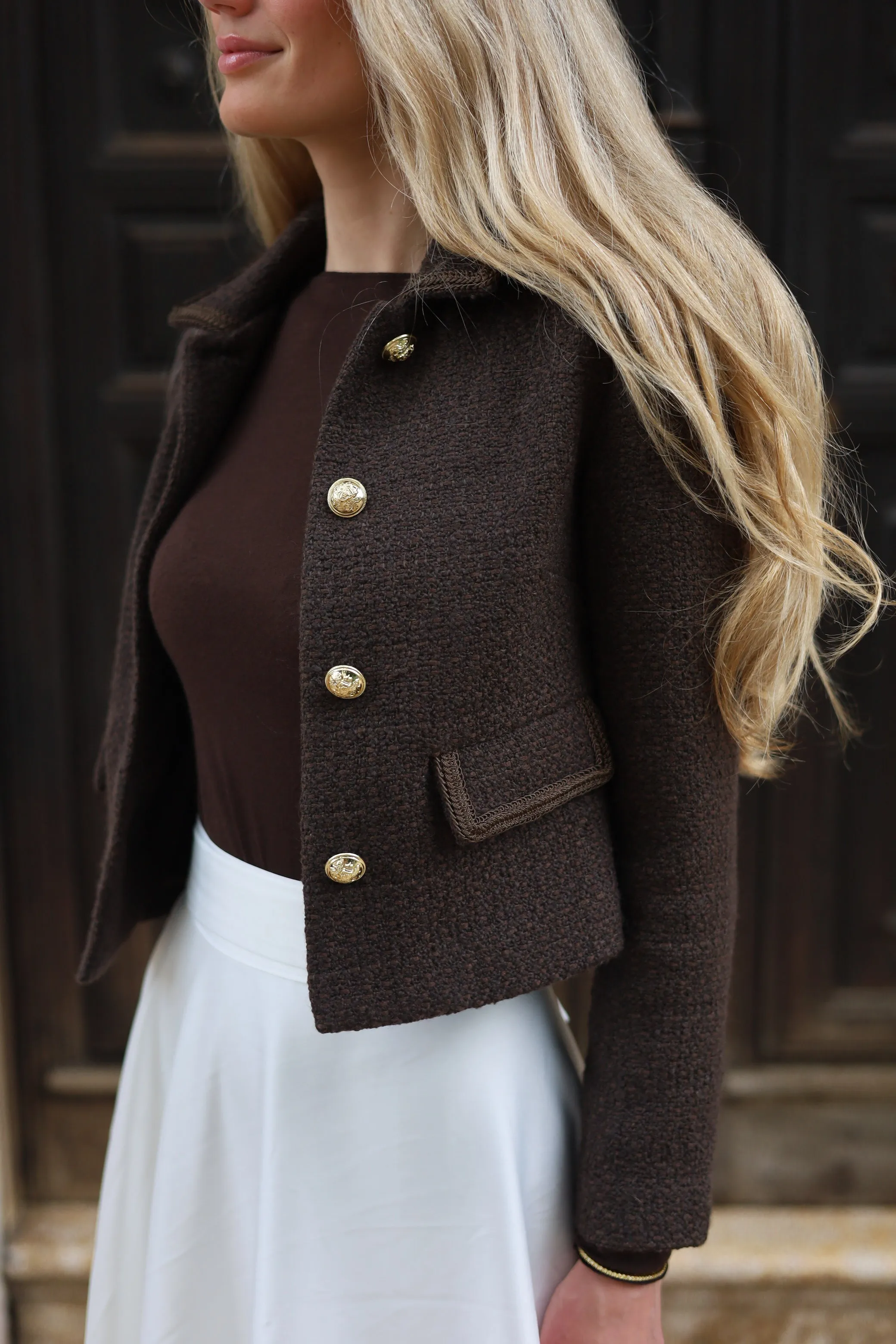 Wool Tweed Blazer | Espresso
