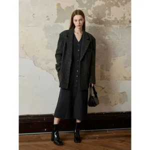 Wool Tweed Notched-Lapel Blazer