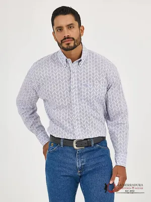 WRANGLER GEORGE STRAIT LONG SLEEVE BUTTON DOWN ONE POCKET SHIRT VIOLET FIT - 5400