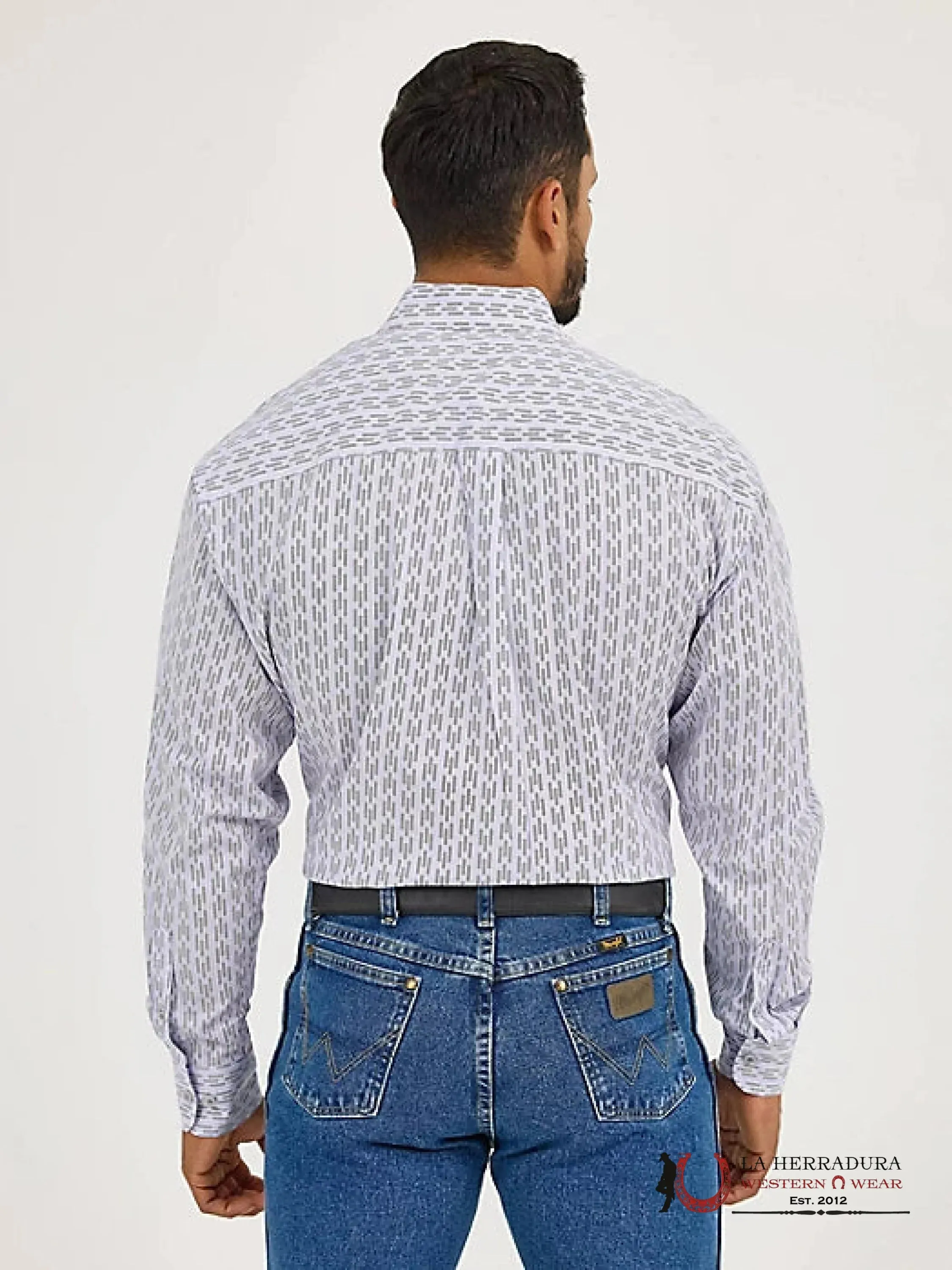 WRANGLER GEORGE STRAIT LONG SLEEVE BUTTON DOWN ONE POCKET SHIRT VIOLET FIT - 5400