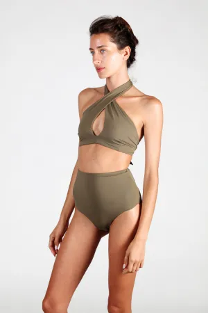 Wrap Top No.15 - Olive