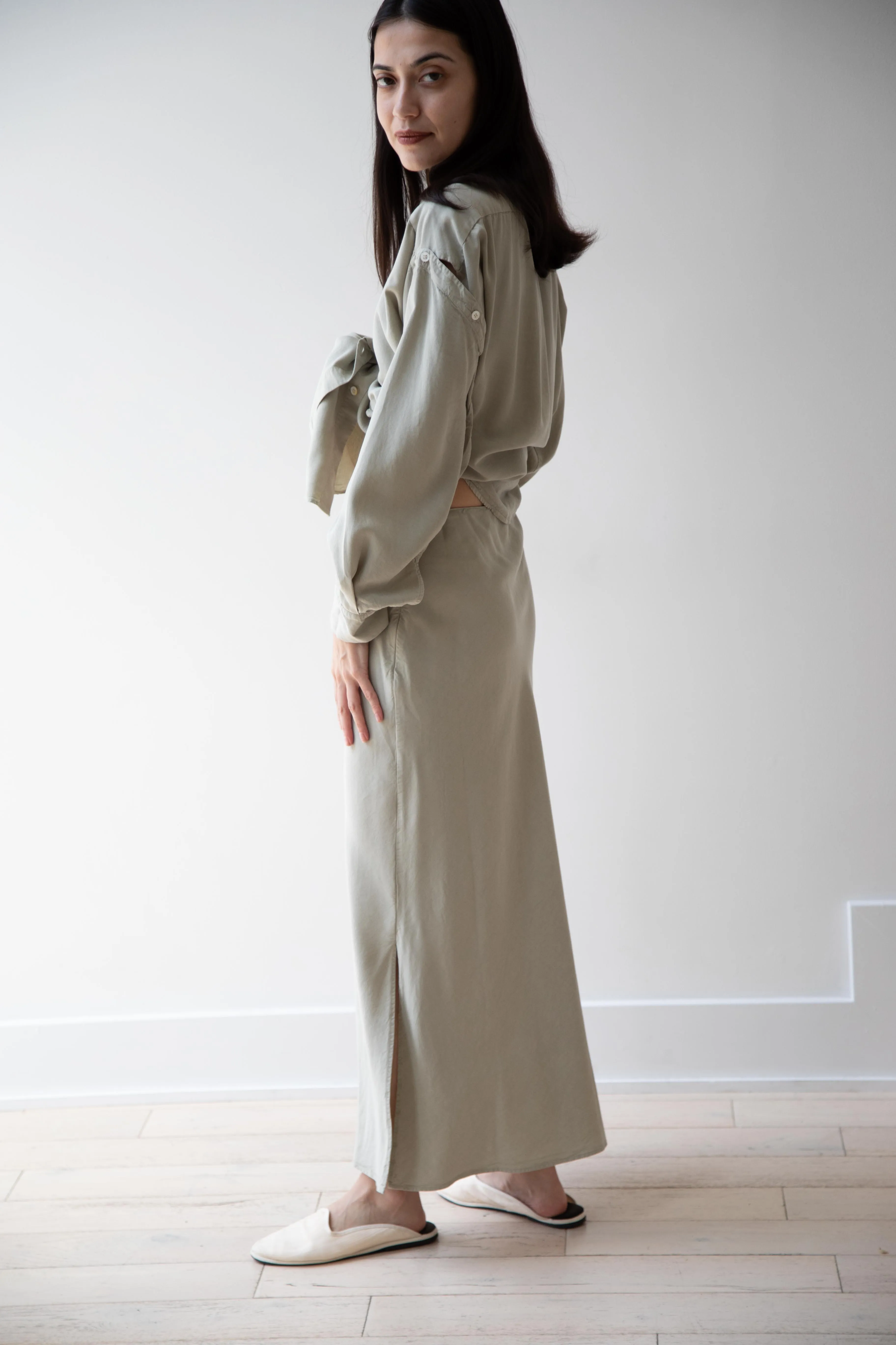 Wright & Doyle | Bias Skirt in Linden Green