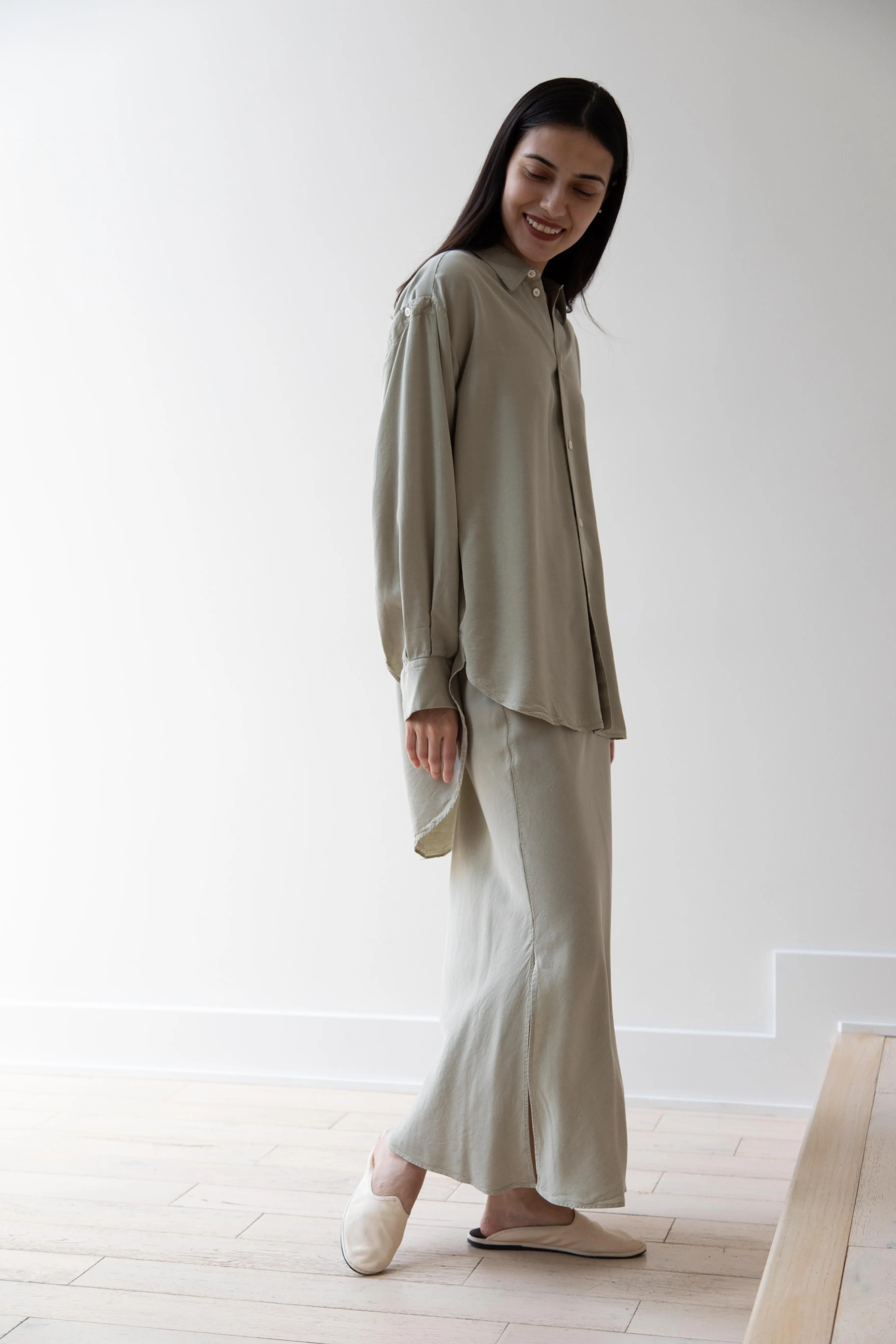 Wright & Doyle | Bias Skirt in Linden Green