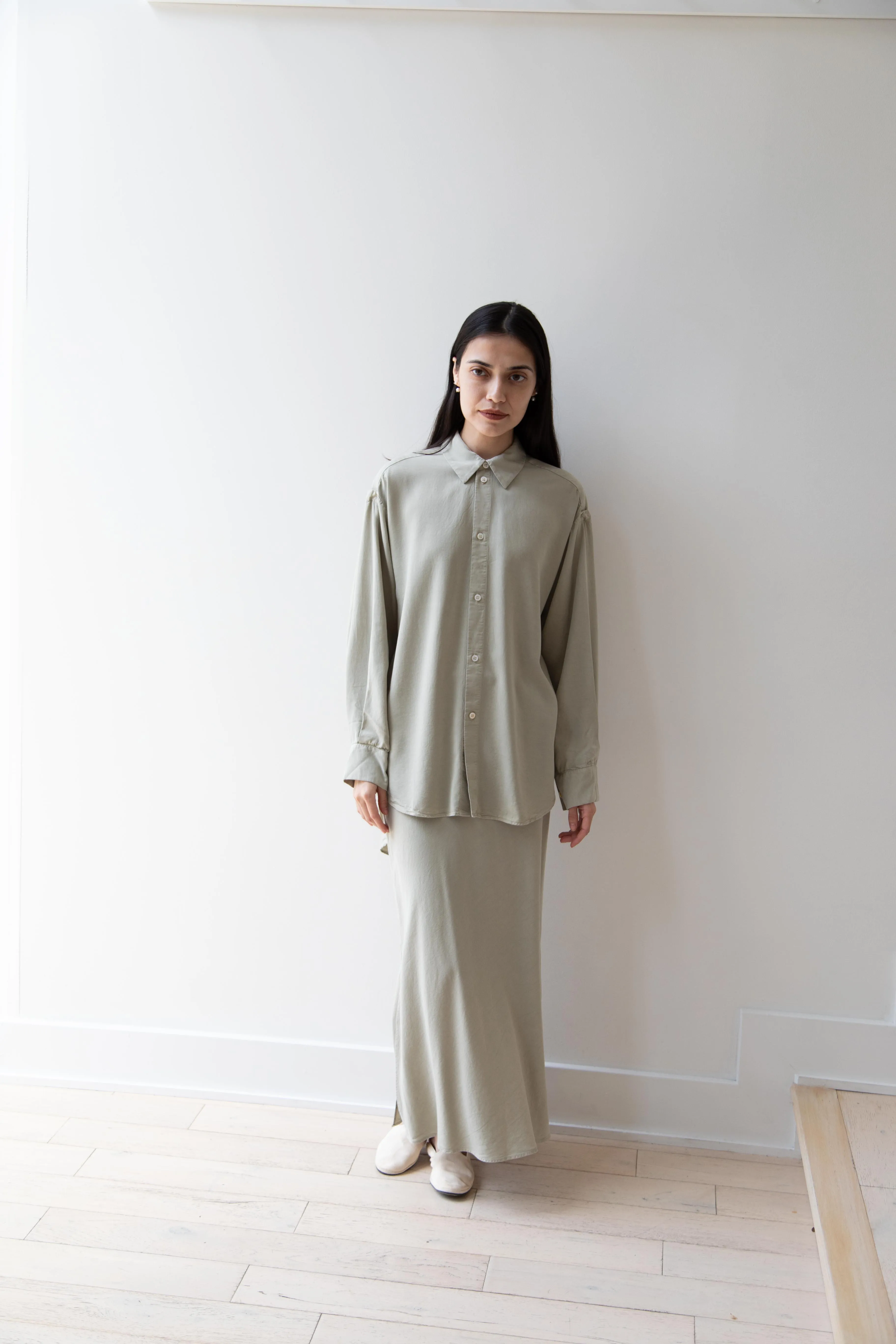 Wright & Doyle | Bias Skirt in Linden Green