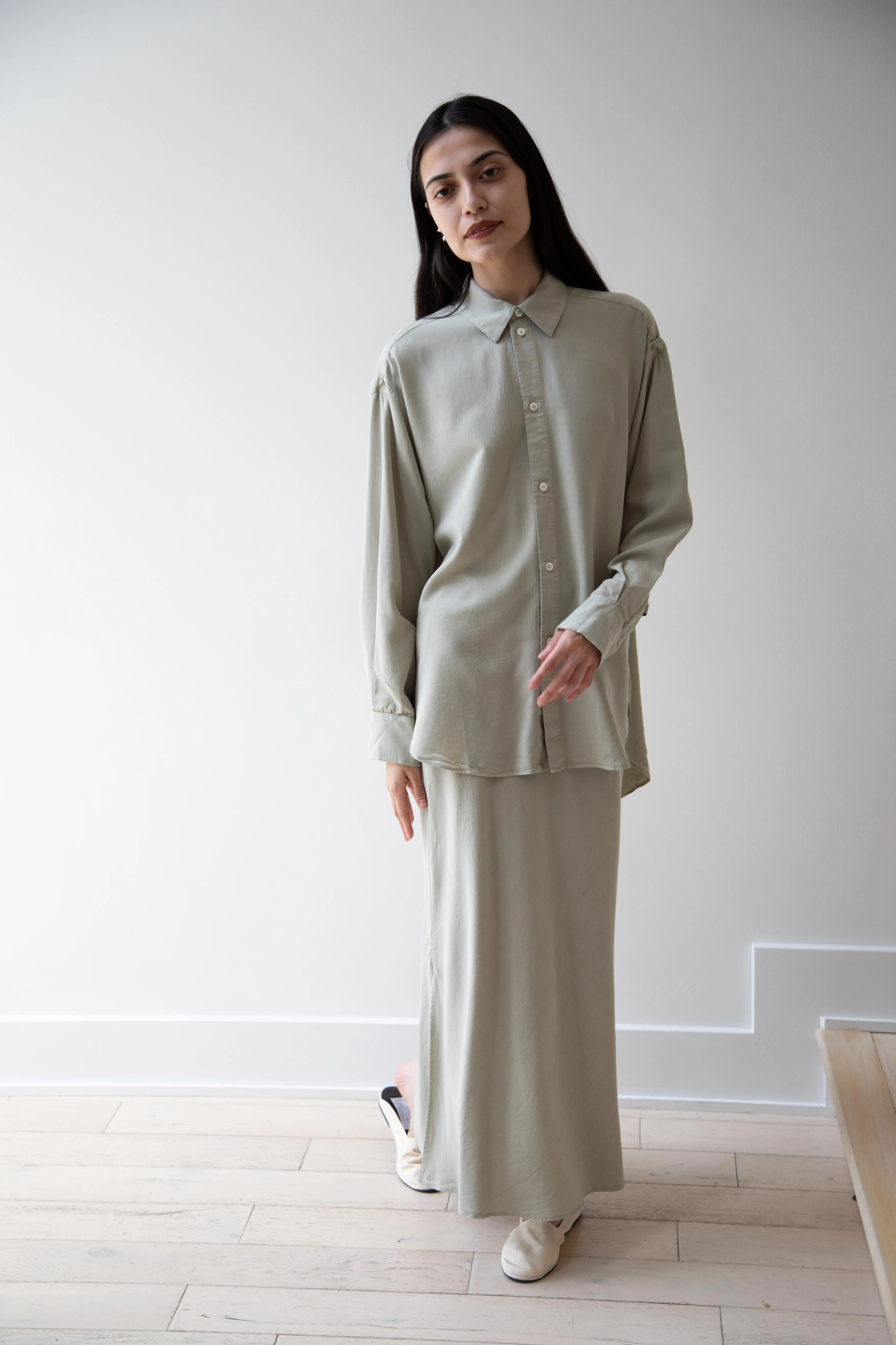 Wright & Doyle | Bias Skirt in Linden Green