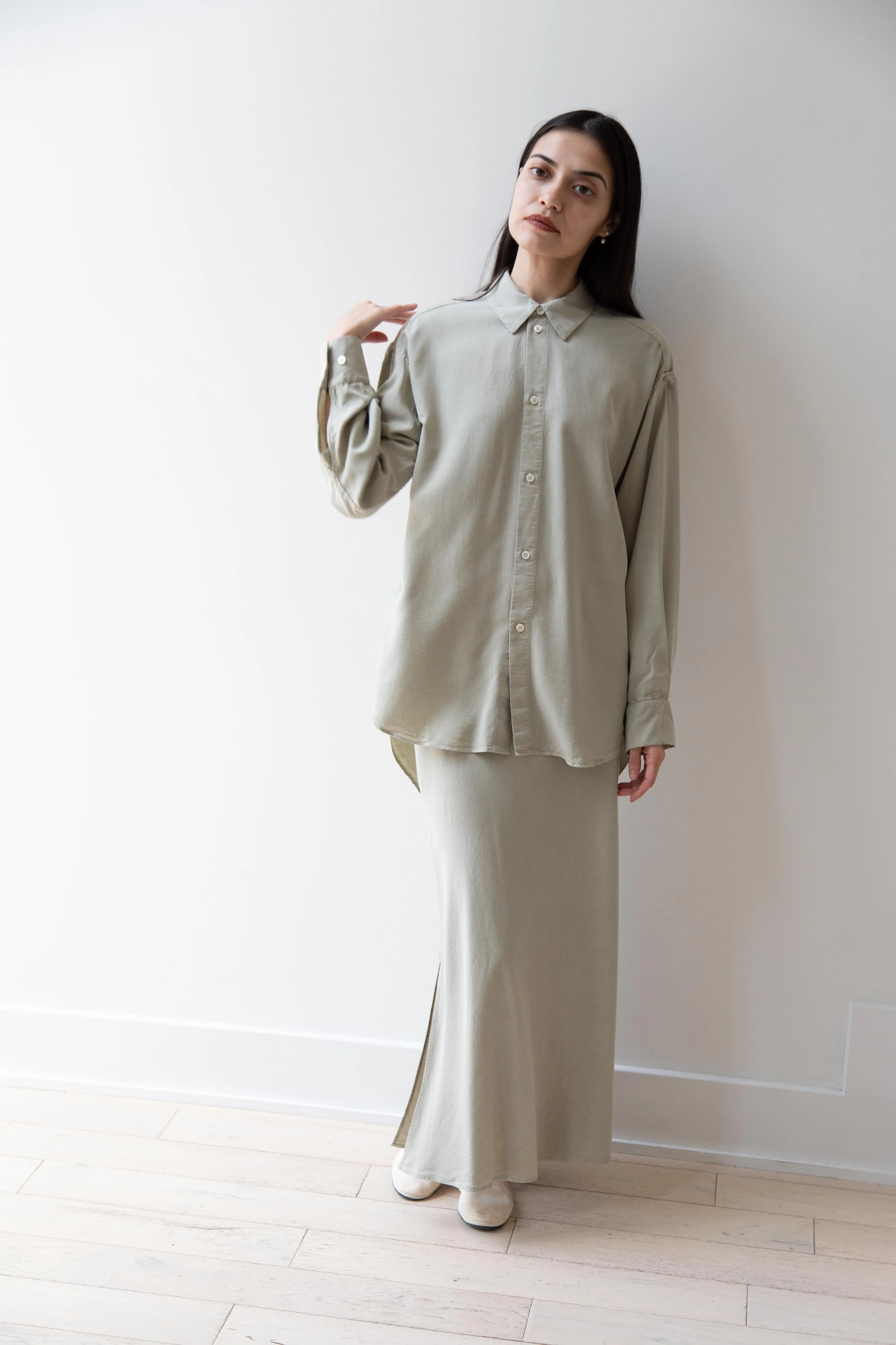 Wright & Doyle | Bias Skirt in Linden Green