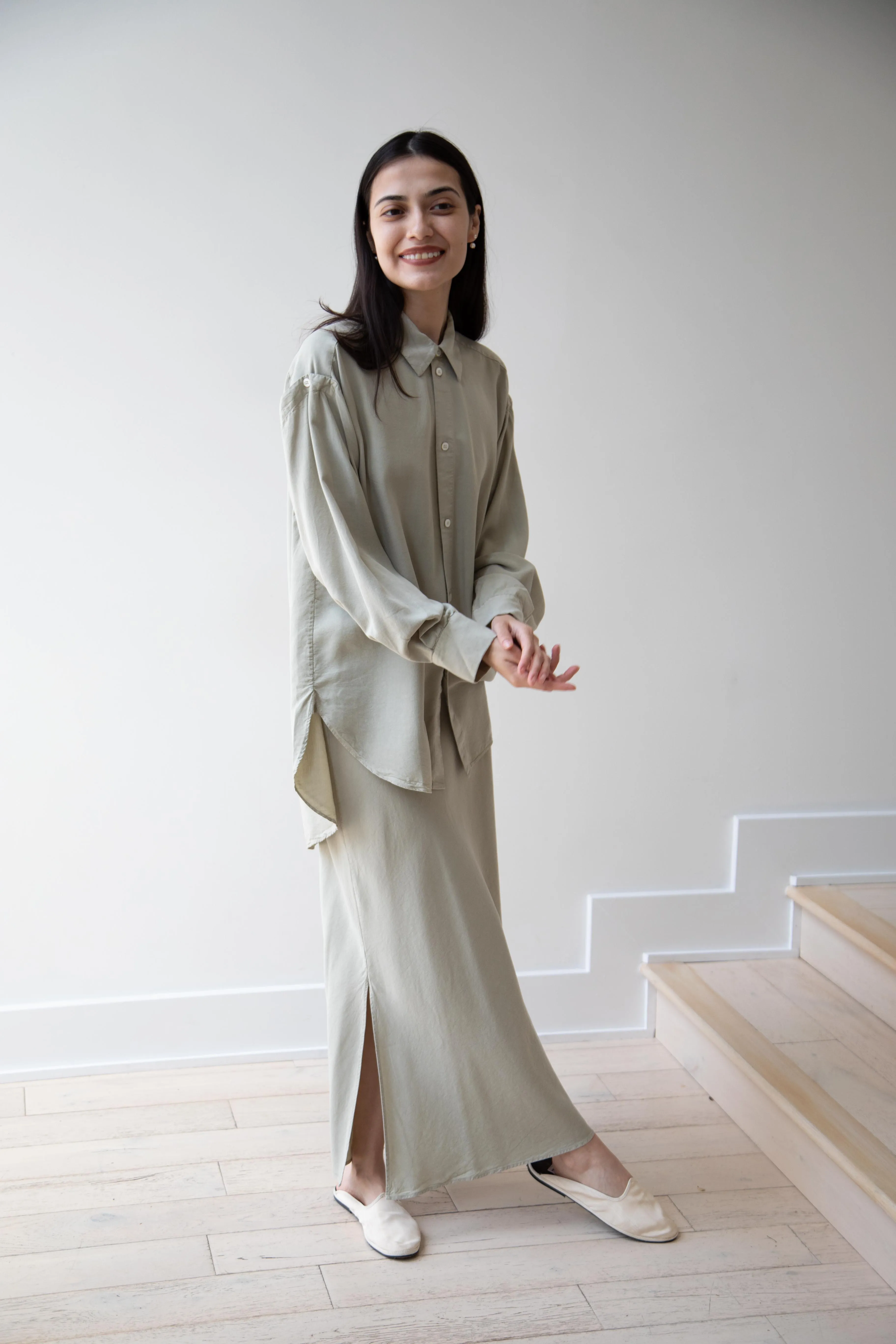 Wright & Doyle | Bias Skirt in Linden Green