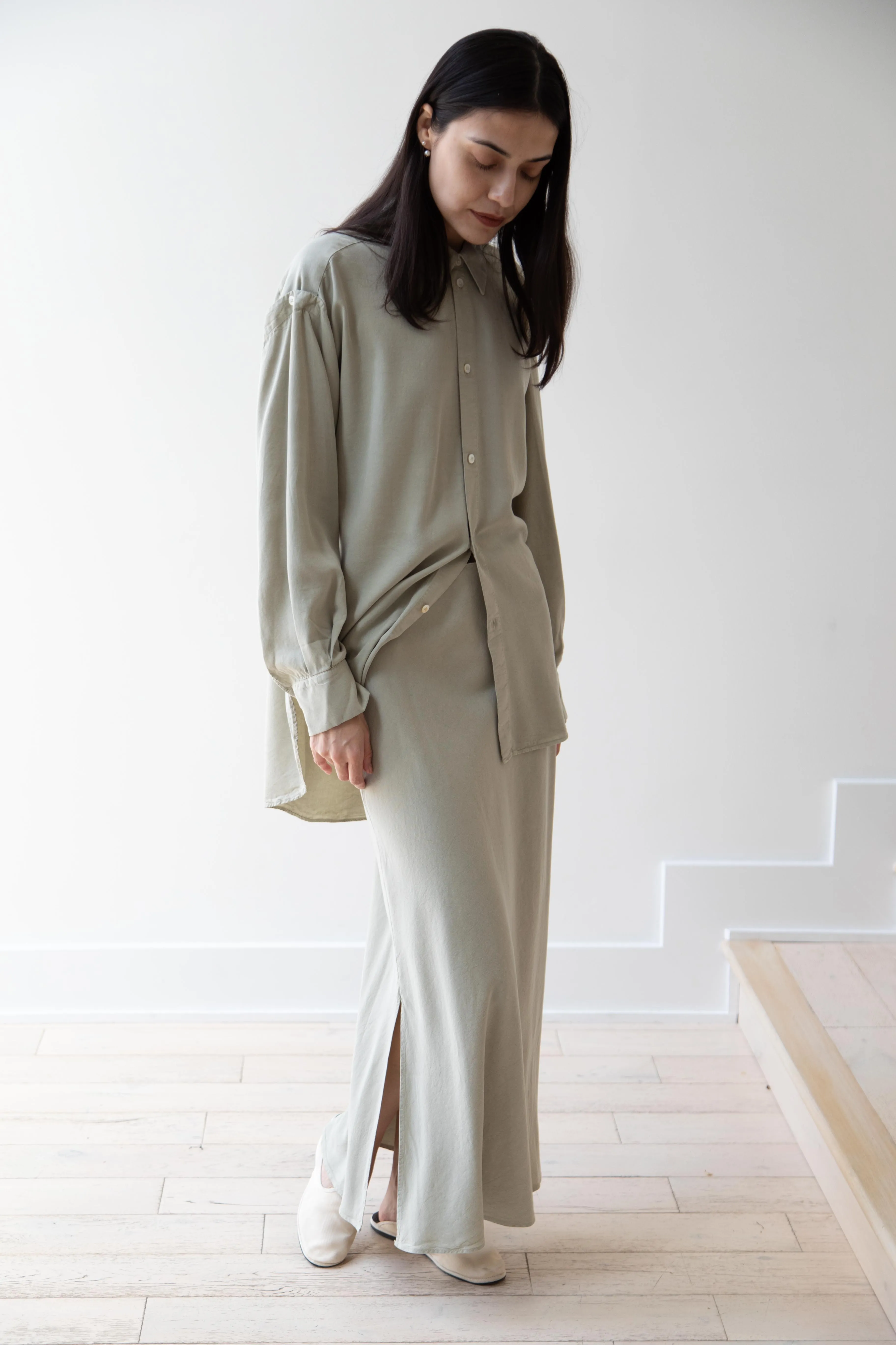 Wright & Doyle | Bias Skirt in Linden Green